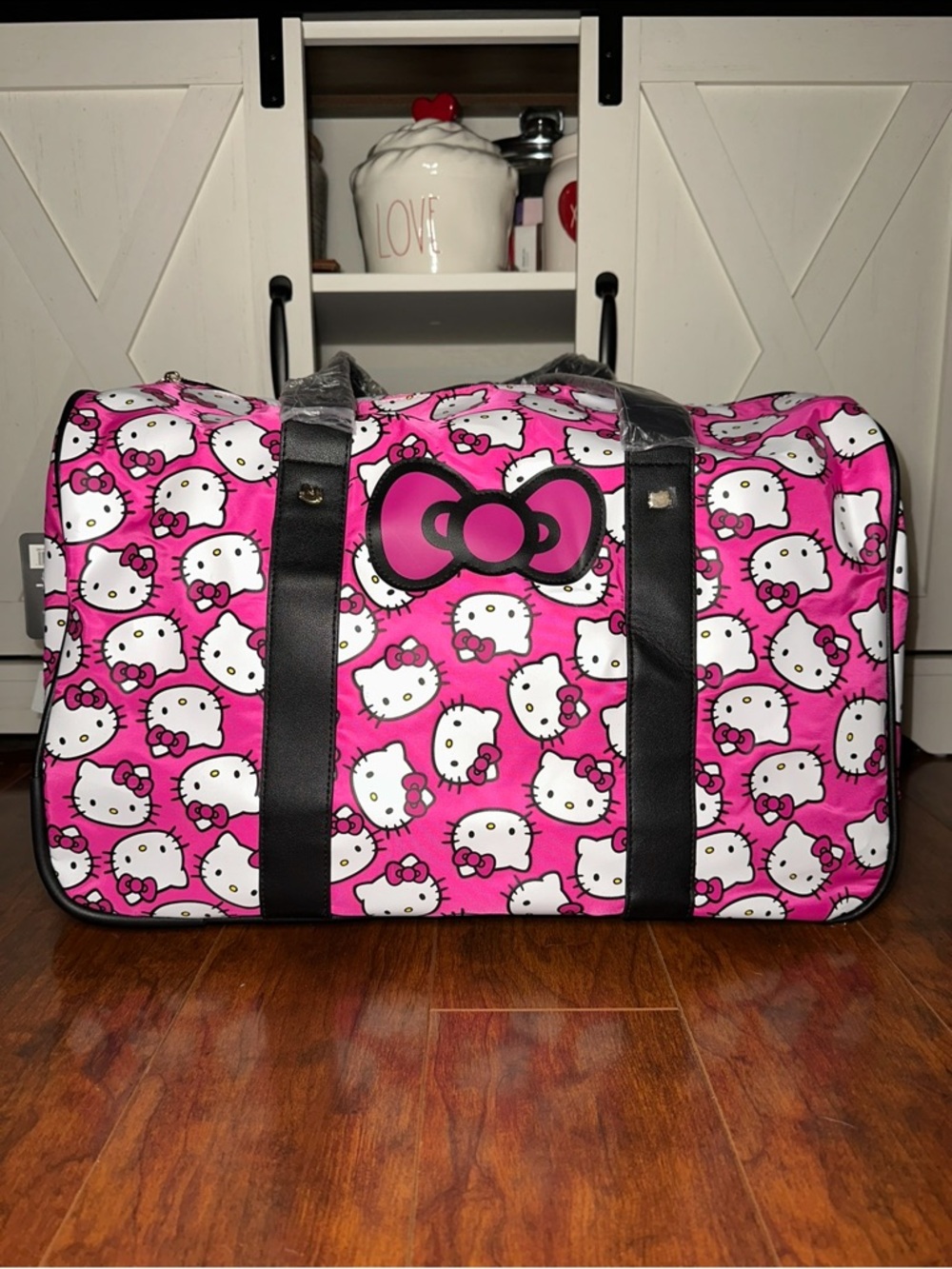 Hello Kitty Hot Pink with Bow Travel Duffel with Wheels and Handle